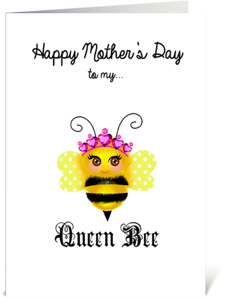 Queen Mother Bee Greeting Card - Mothers Day Bees (435x429)