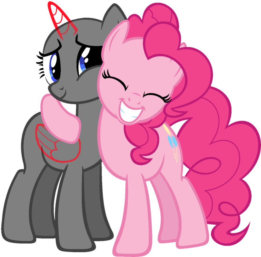 [free Base] Pinkie Hug By Venieatheelf - Mlp Base Pinkie Pie And Oc (900x887)