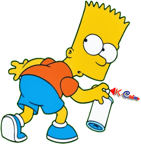 Gambar Vektor Kartun Bart Simpson Sedang Bawa Pilok - Bart Simpson (512x512)