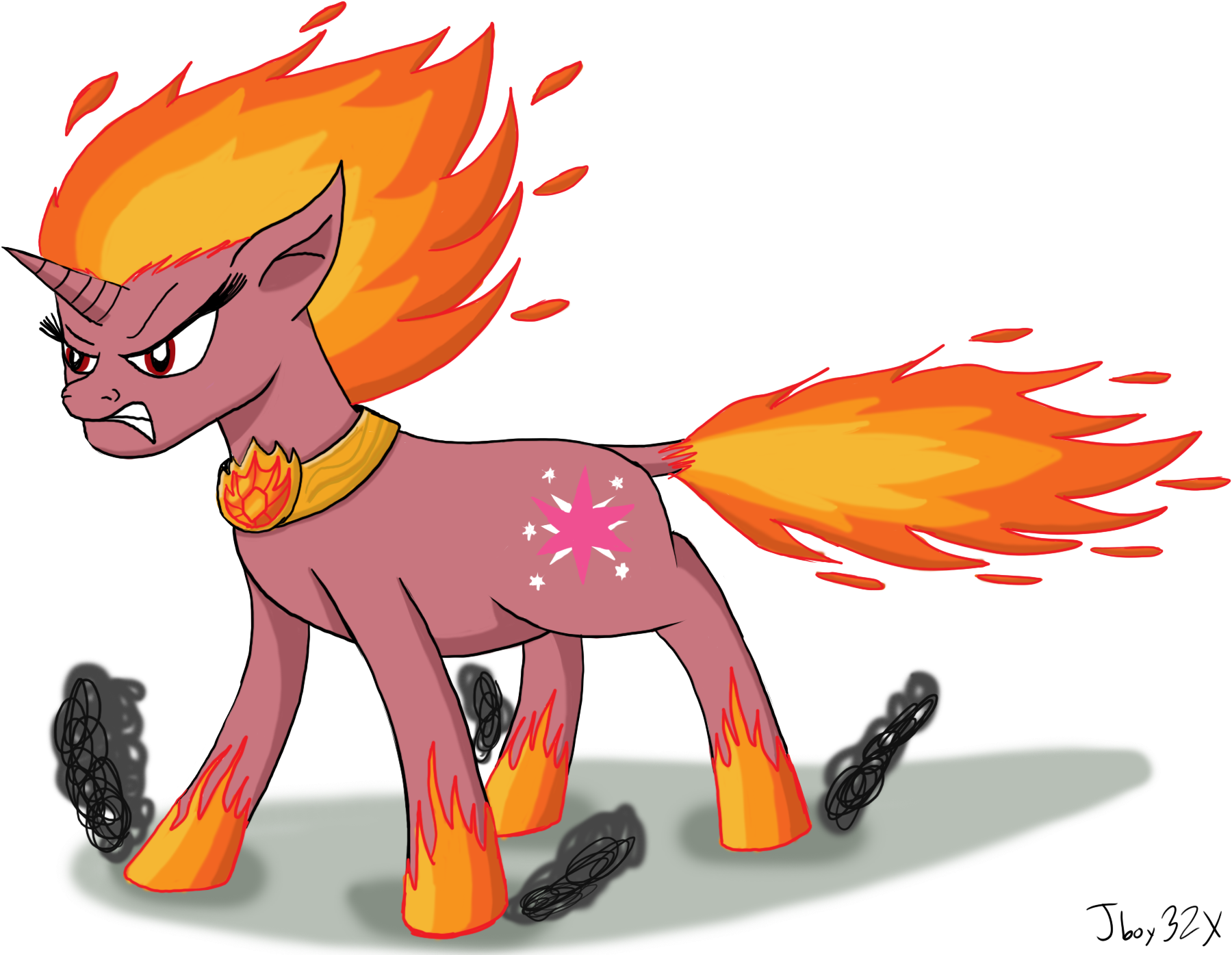 Twilight Sparkle Fire Form By Jboy32x - Cartoon (1842x1428)