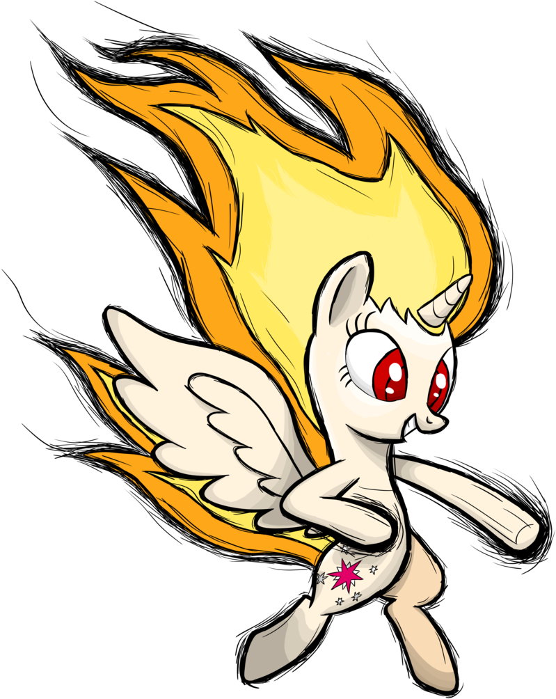 Burning - Twilight Sparkle Fighting Is Magic (900x1069)