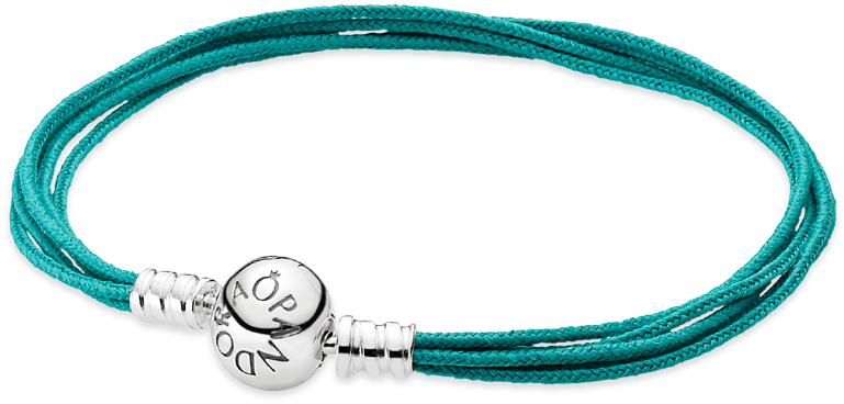 Stay On Trend With The New Multi-string Bracelet In - Pandora Teal Leather Bracelet (1000x1000)