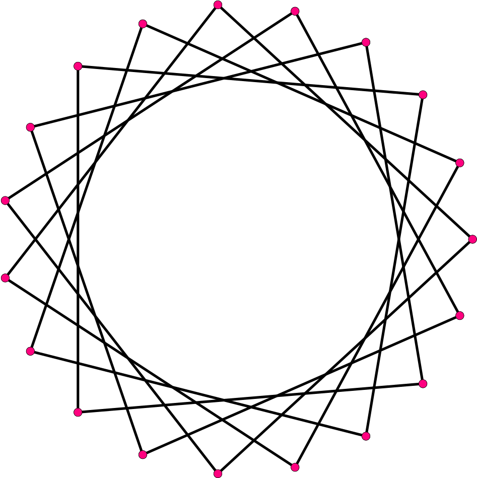 Regular Star Polygon 19-5 - Polygon With 30 Sides (1021x1024)