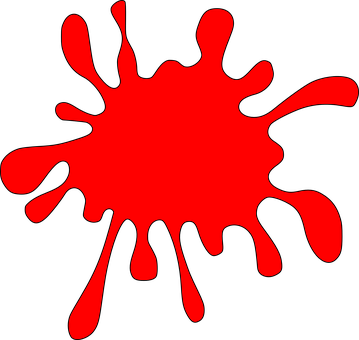 Red Paint Ink Splatter Splash Colour Drop - Red Clipart (359x340)