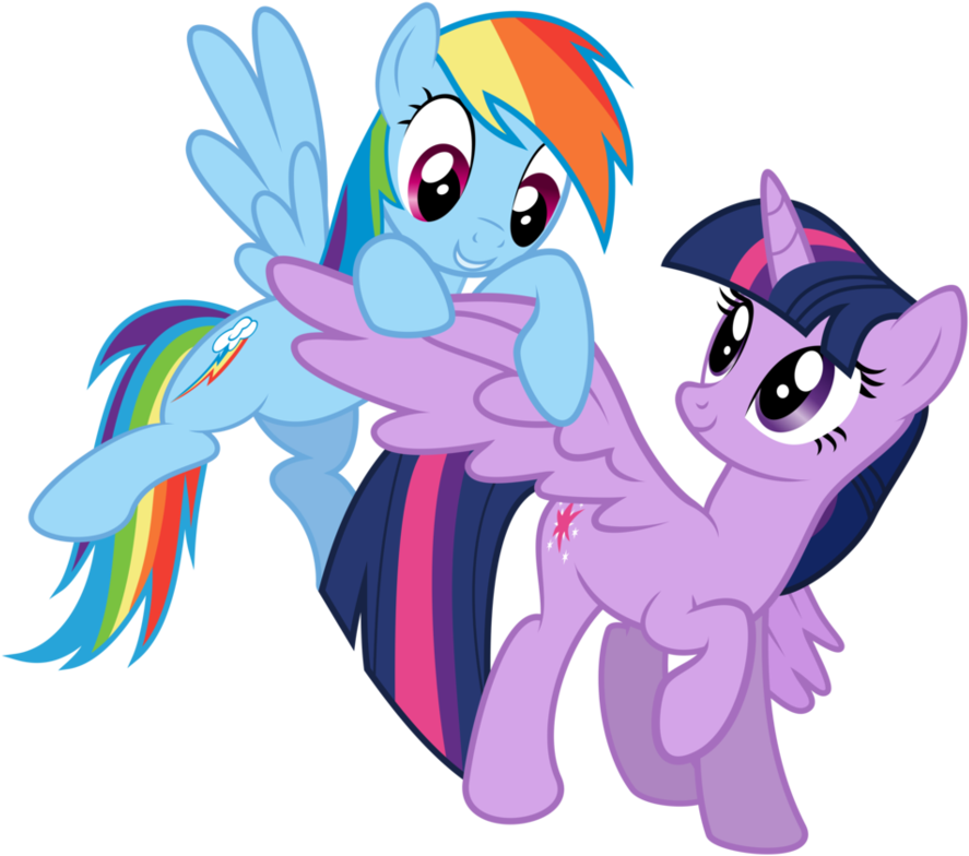 My Little Pony Friendship Is Magic Wallpaper Twilight - Rainbow Dash And Twilight Sparkle (955x836)