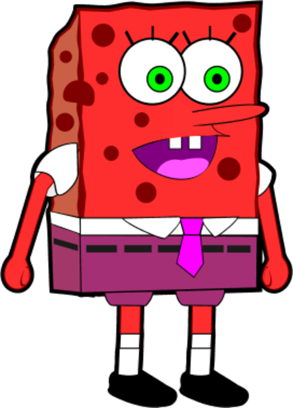 Sponge Bob Wearing Square Pants - Spongebob Red (600x834)