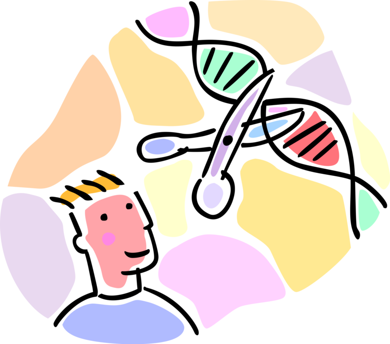 Vector Illustration Of Genetic Engineering Cutting - Vector Illustration Of Genetic Engineering Cutting (793x700)