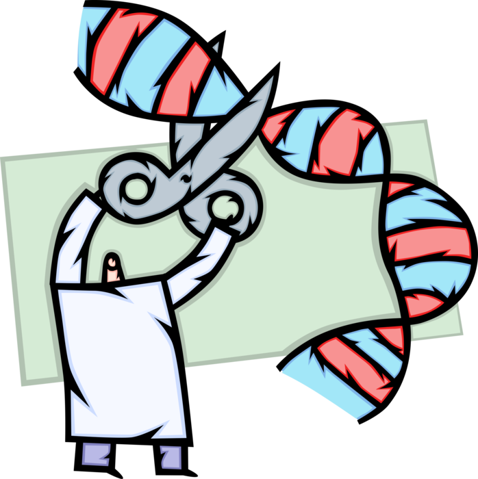 Vector Illustration Of Scientist Uses Genetic Engineering - Vector Illustration Of Scientist Uses Genetic Engineering (698x700)