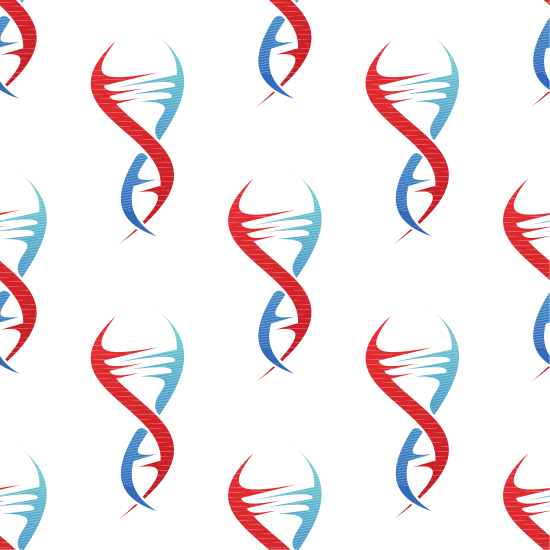 Stylized Dna Spiral Helix Seamless Pattern - Patron Genetica (550x550)