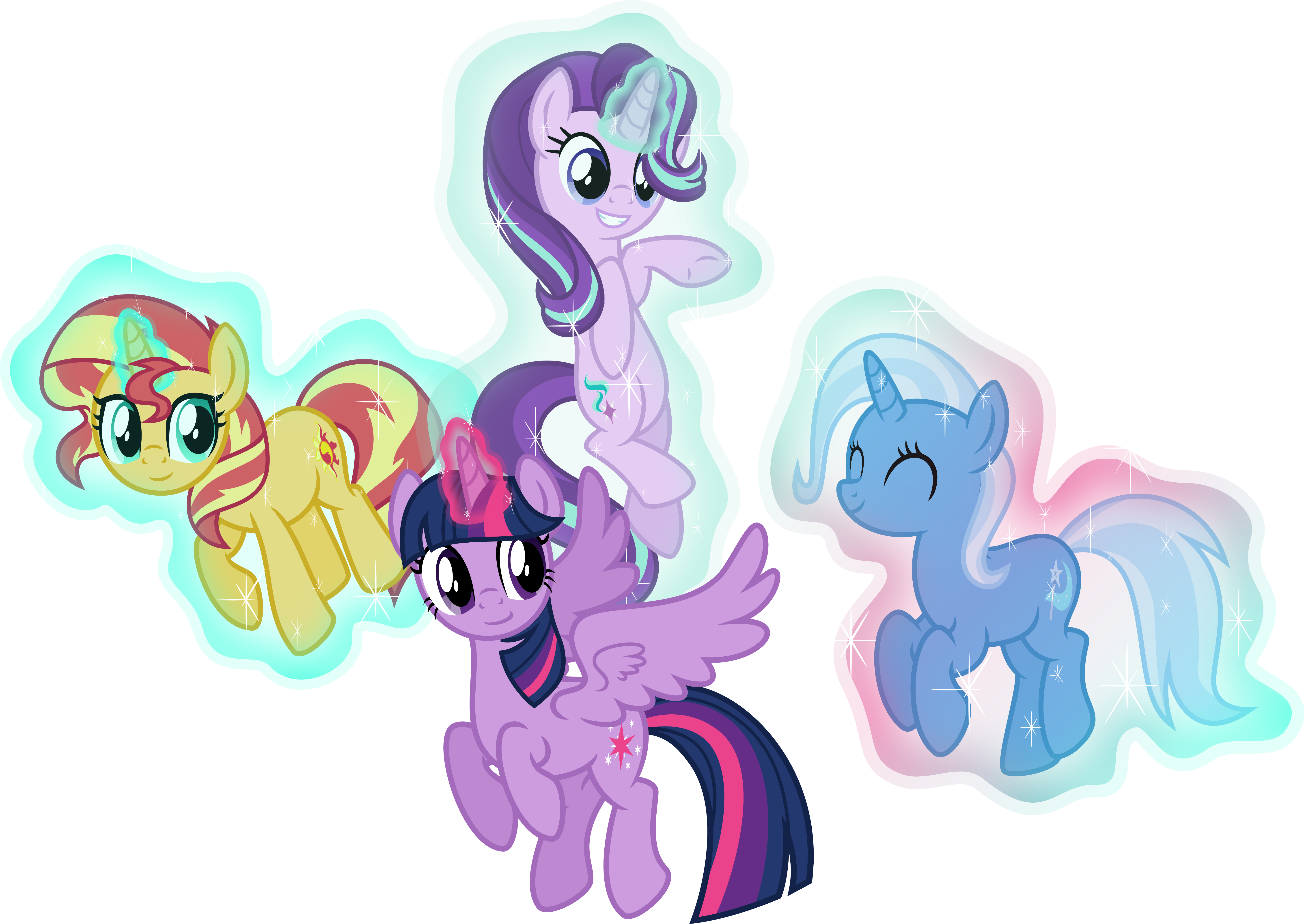 Osipush, Counterparts, Magical Quartet, Magic Aura, - Mlp Starlight Flying (5821x4126)