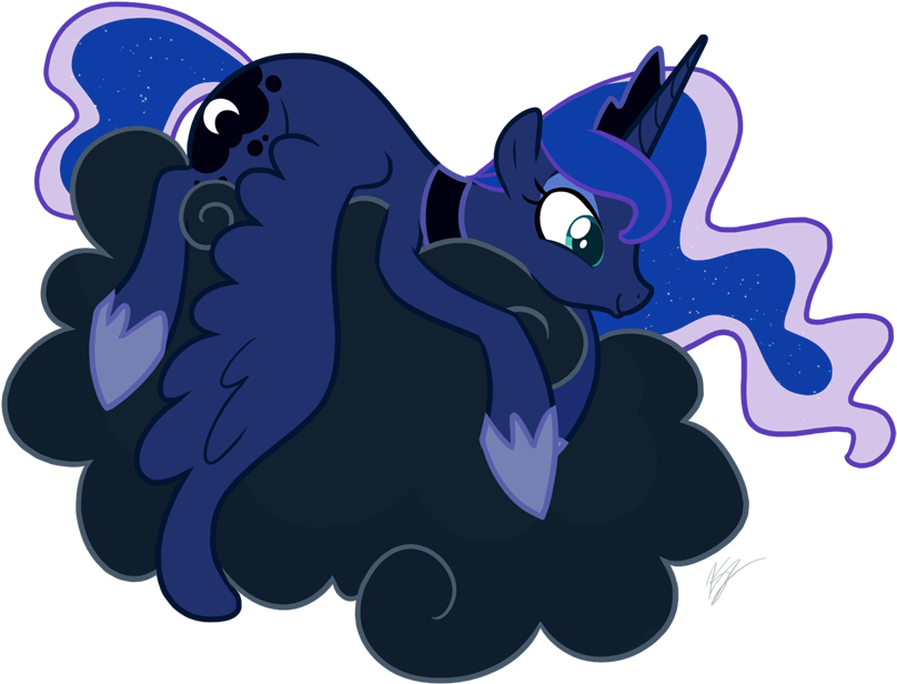 Luna Chilling On A Cloud By Egophiliac - Luna Mlp On A Cloud (862x657)