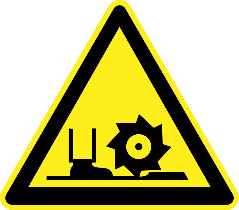 Danger Cutter Toe Loss Warning Sign - Warnung Vor Explosionsfähiger Atmosphäre (1000x880)