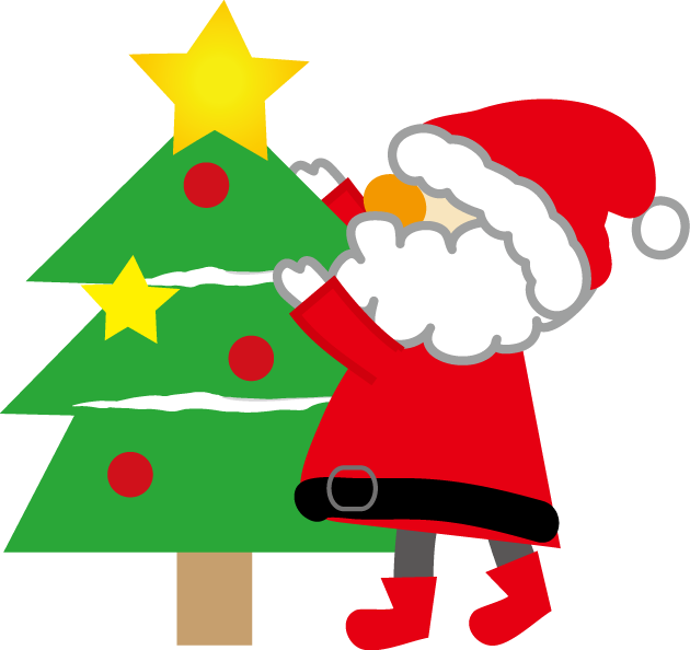 5, - クリスマス ツリー と サンタクロース (630x594)