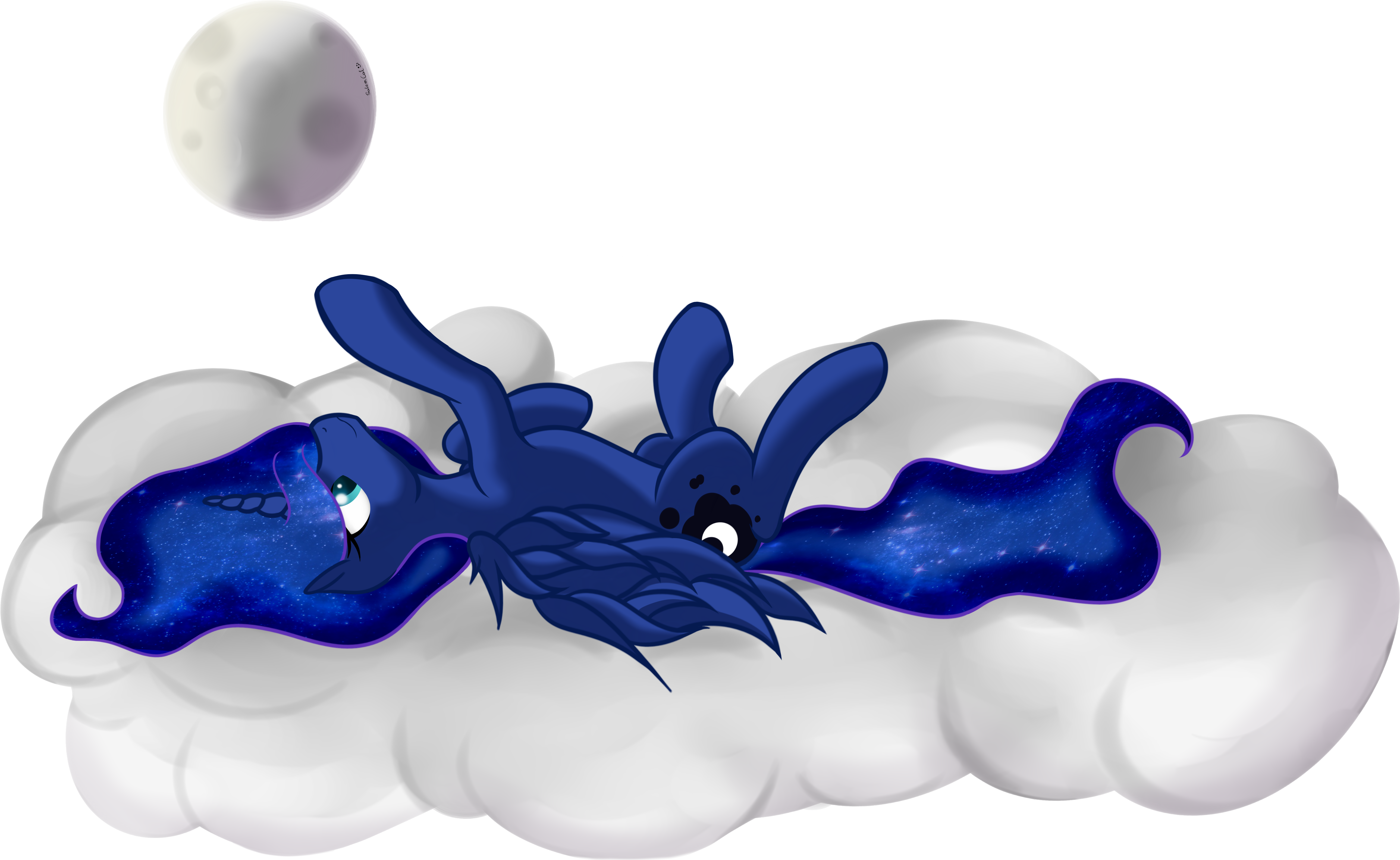 Princess Luna On The Cloud By Sallemcat - Scorpion (5200x3500)