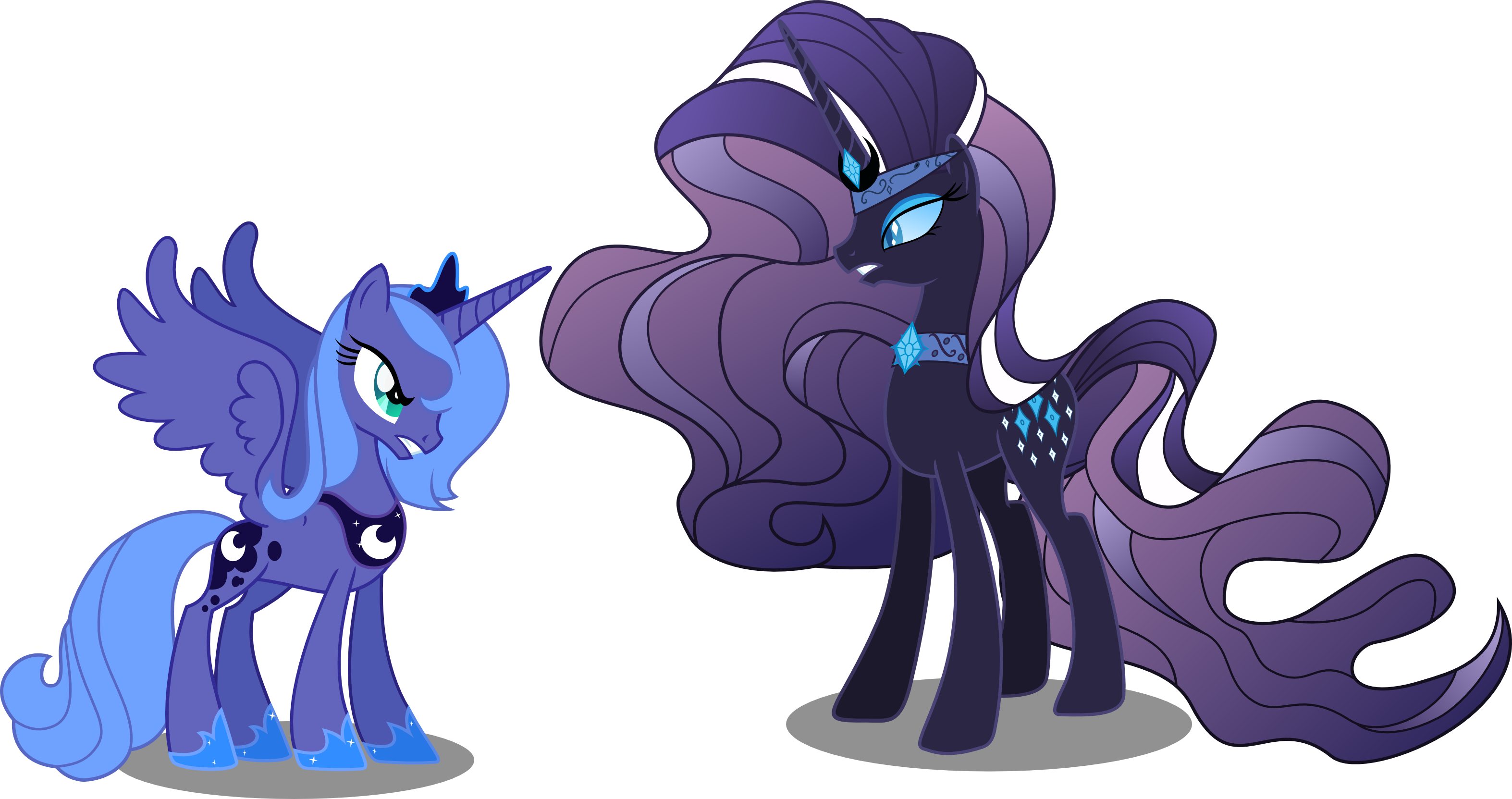 Nightmare Rarity Vs Luna By Vector-brony - Luna Mlp Fim (3147x1663)