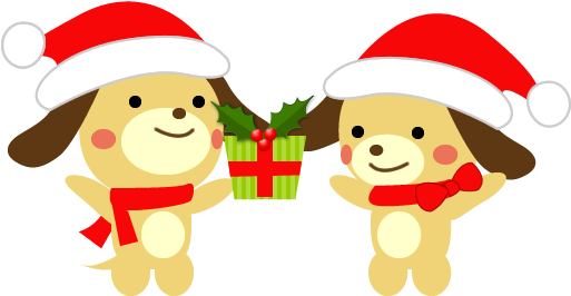 Xmas Dog Clipart02 - クリスマス イラスト 犬 (521x270)
