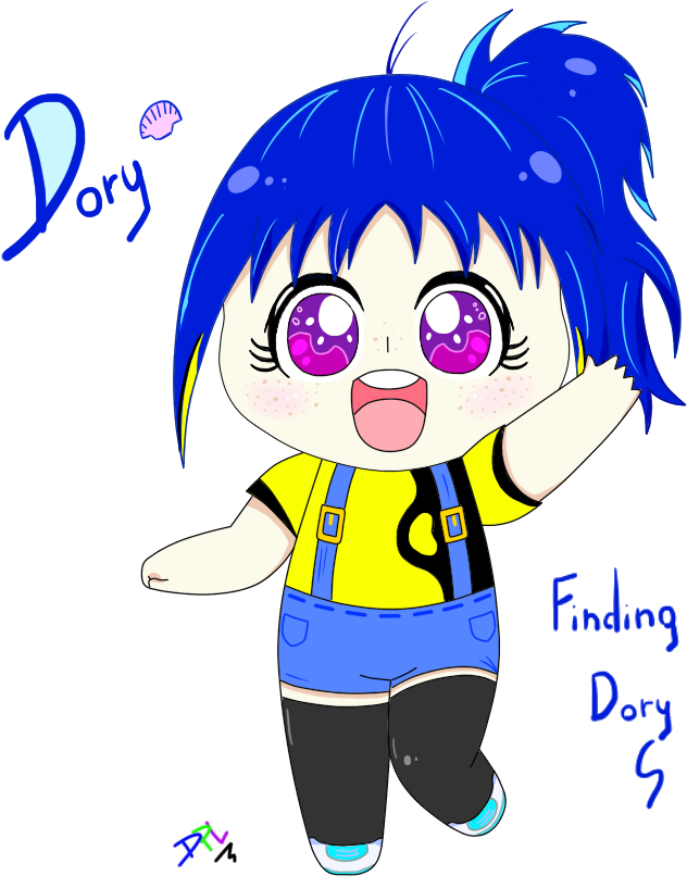 Dory Gijinka By Digitalpokelau - Cartoon (841x867)