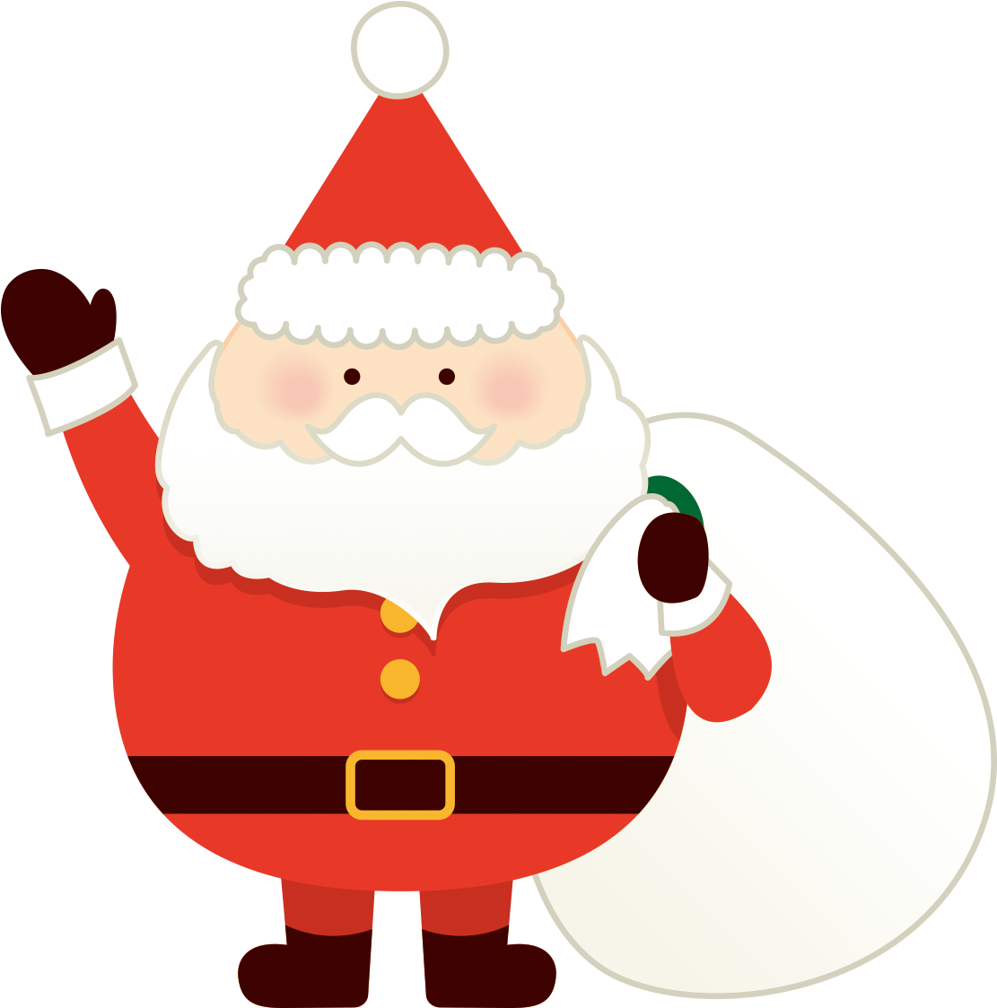 プレゼントを持ったサンタクロース - サンタ イラスト (1181x1181)
