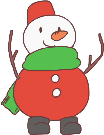 クリスマス仕様のゆきだるま - 無料 画像 イラスト クリスマス (600x600)