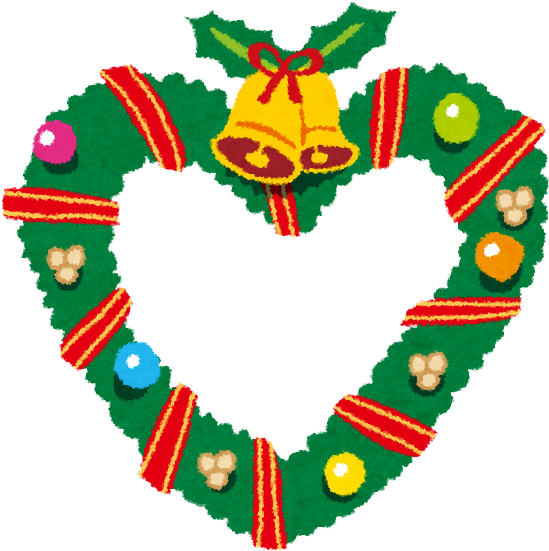 Christmas Wreath Heart - クリスマス Pop 素材 無料 リース (602x560)