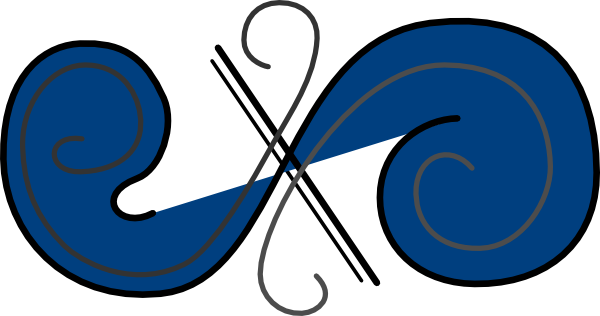 Double Spiral Flourish In Blue And Grey Svg Clip Arts - Blue (600x316)