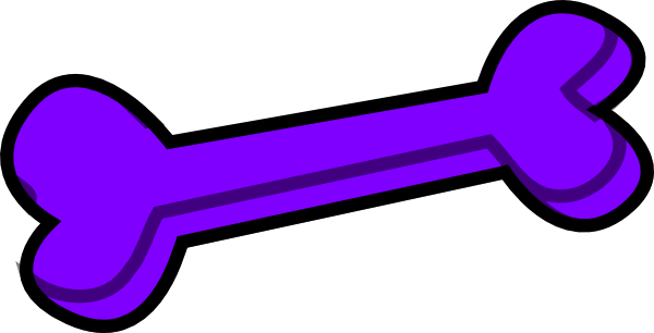 Dog Bone Violet Clip Art At Clker - Blue Bone Clip Art (600x306)