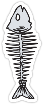 Fish Bones - Sticker (375x360)
