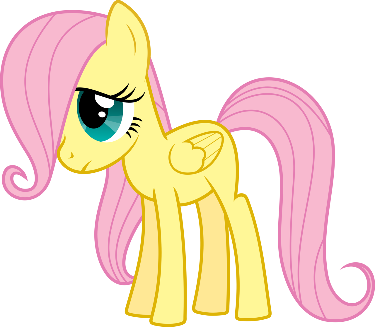 Fluttershy Filly By Hawk9mm-d55z7oy - My Little Pony Little Fluttershy (1280x1117)