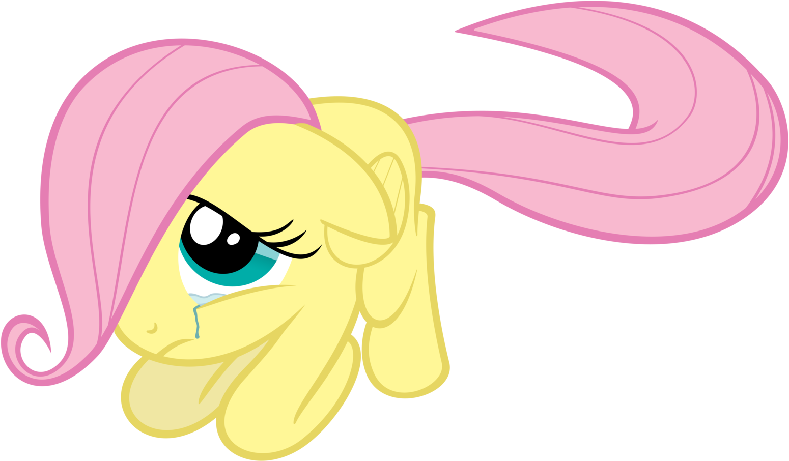 Filly Fluttershy Feels Humiliated By The Well Man - Fluttershy Filly Base Mlp (1600x938)