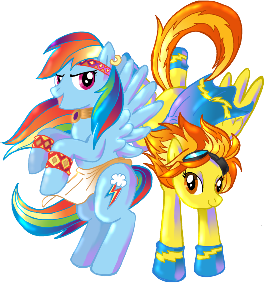Warrior Rainbow Dash And Wonderbolt Spitfire By Lotothetrickster - Mlp Rainbow Dash Wonderbolt (900x984)
