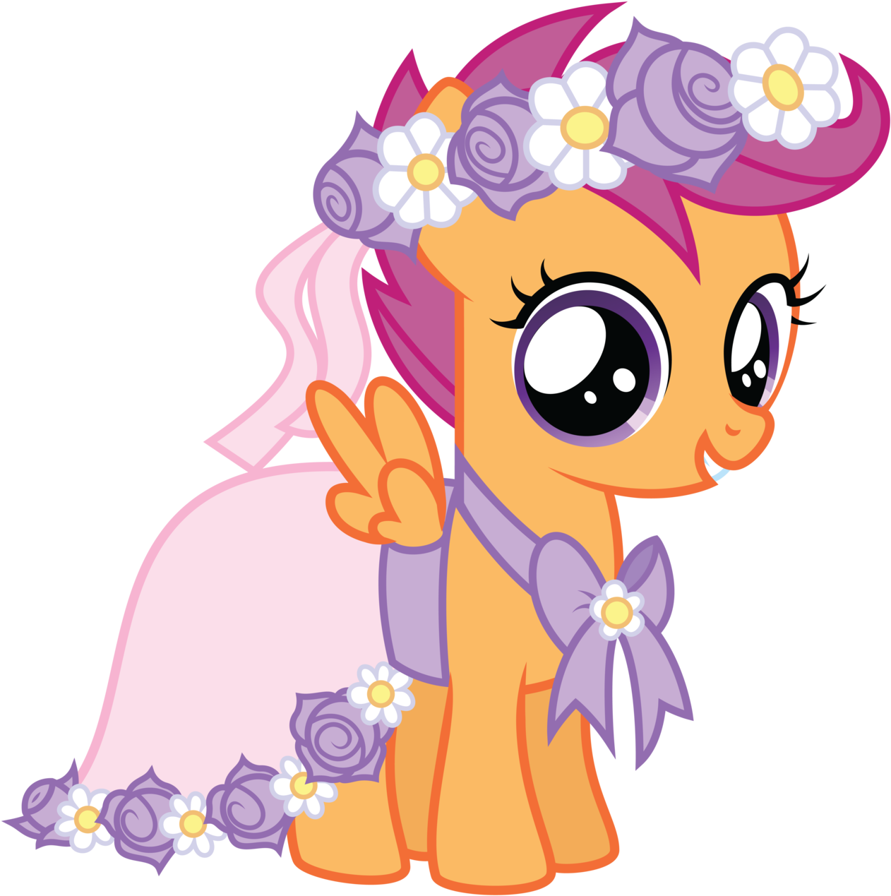 Flower Filly Scootaloo By Midnight Blitz - My Little Pony Scootaloo Dress (1280x1280)