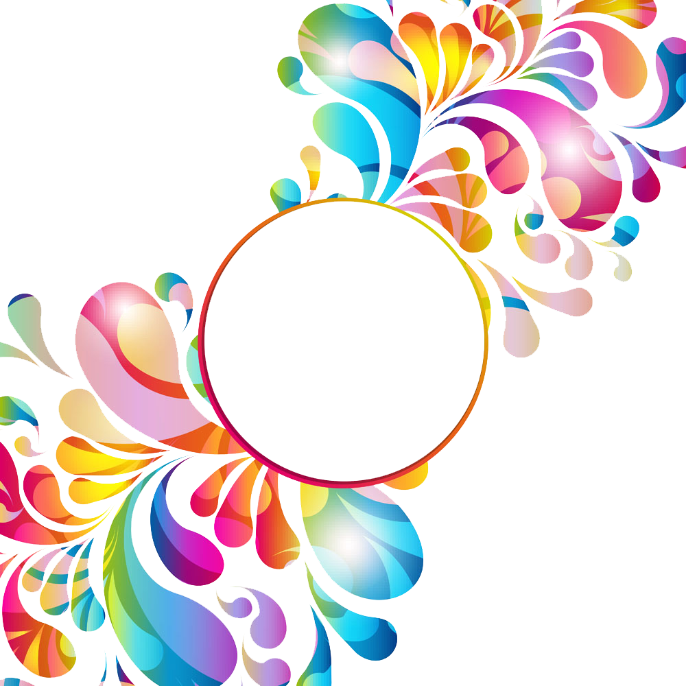 Colorful Water Droplets Decorative Material - Circle (1000x1000)