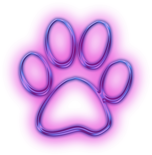 Kiriban Award- Neon Cat By Midnightshadow88 On Deviantart - Pink Paw Print Transparent (512x512)