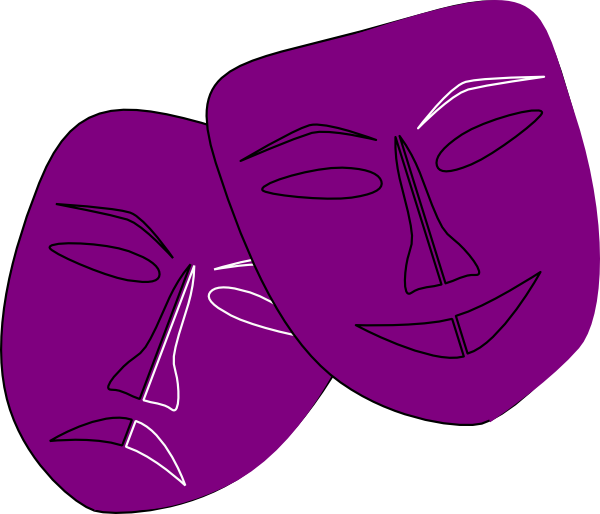 Purple Theatre Clip Art (600x514)