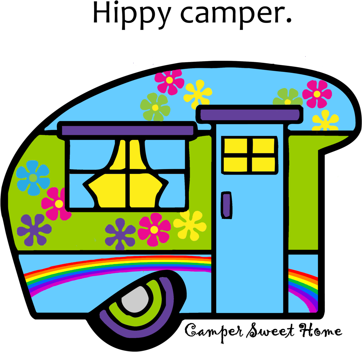 "hippy" Camper Camper Sweet Home - Campervan (1200x1200)