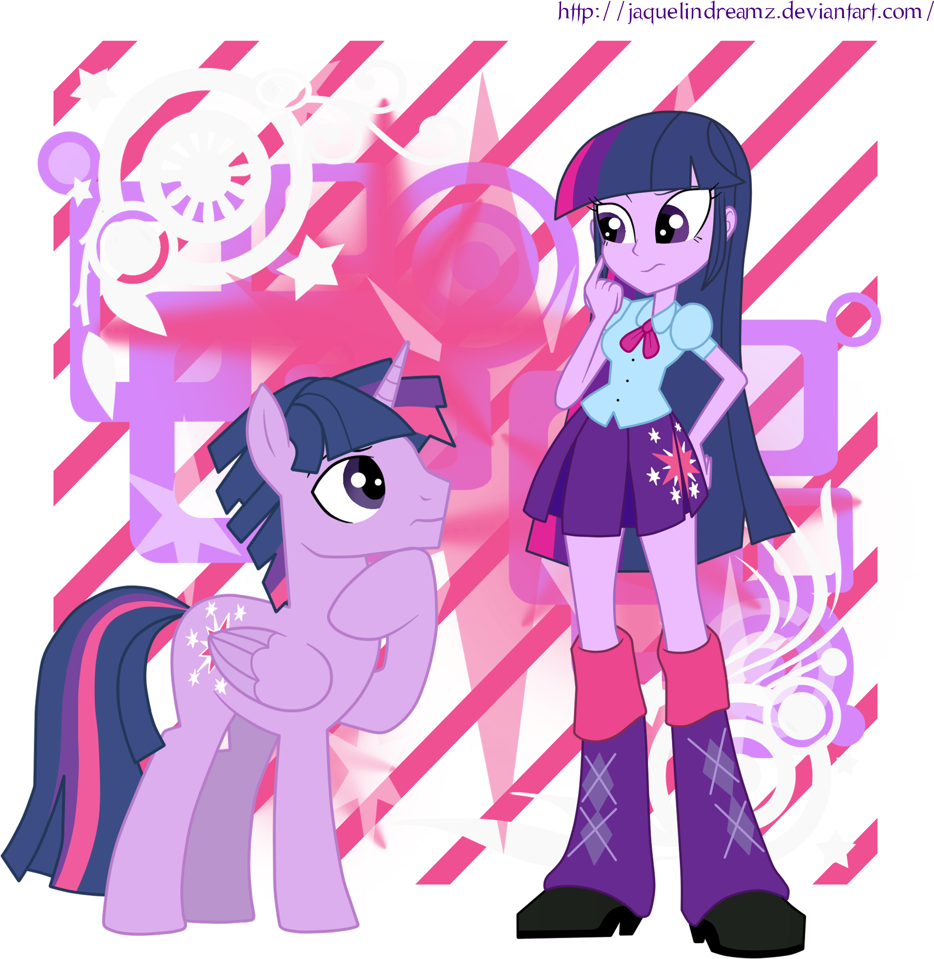 By Jaquelindreamz On Deviantart - Dusk Shine And Twilight Sparkle (3848x3896)