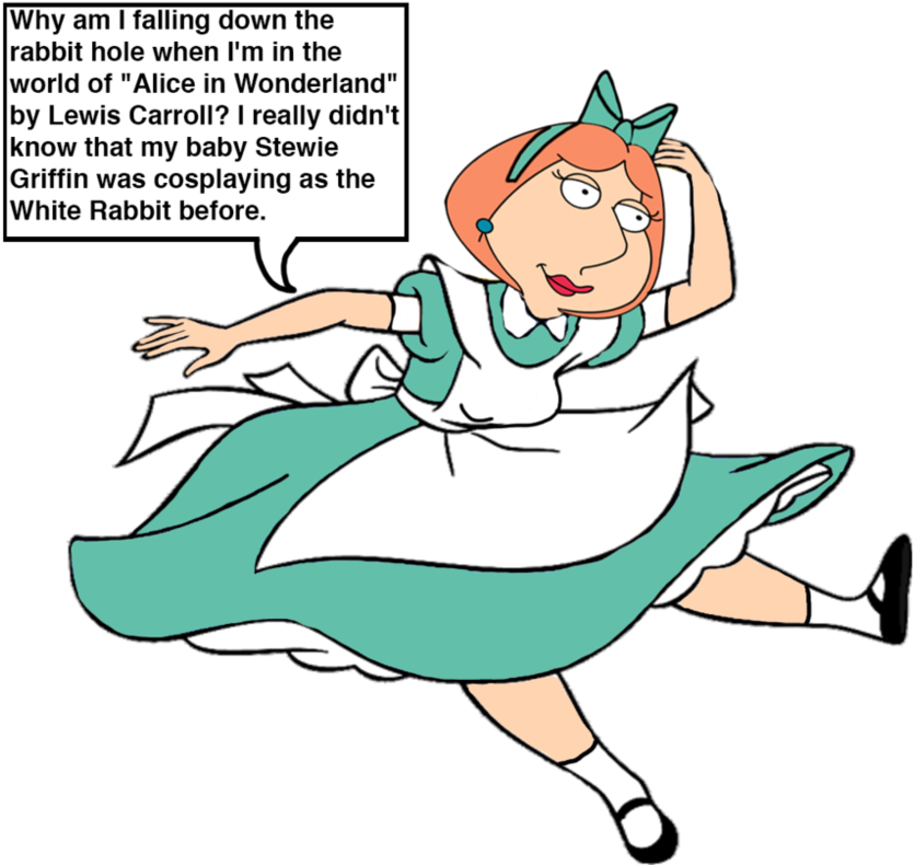 Lois Griffin As Alice Falling Down The Hole By Darthranner83 - Alice In Wonderland Falling Down The Rabbit Hole (1001x798)