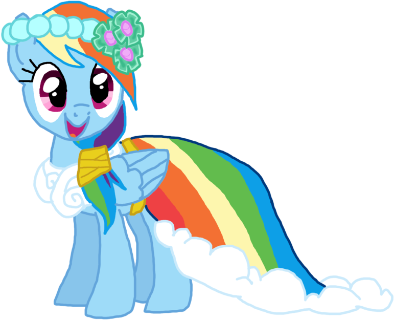 Mlp Rainbow Dash Wedding Dress - Cartoon (900x675)
