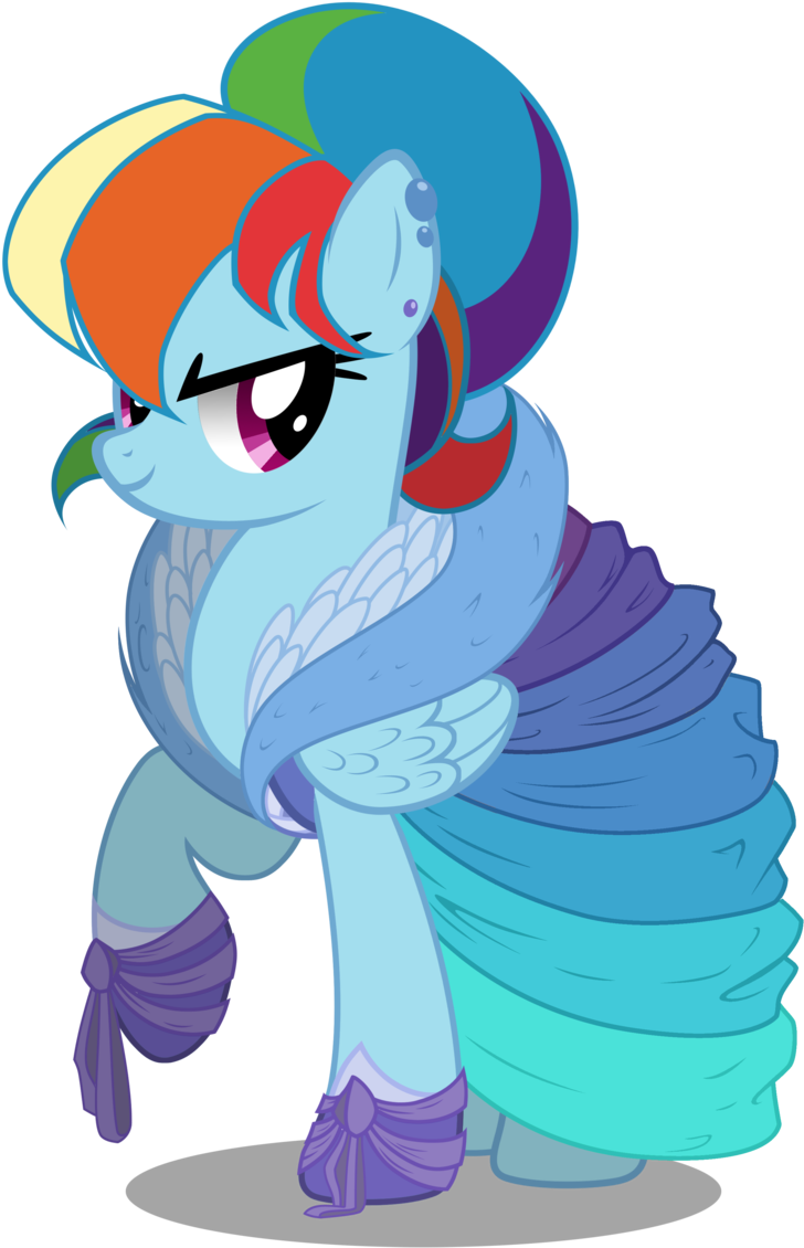 Rainbow Dash In A Poofy Dress - Rainbow Dash Dress Up (900x1274)
