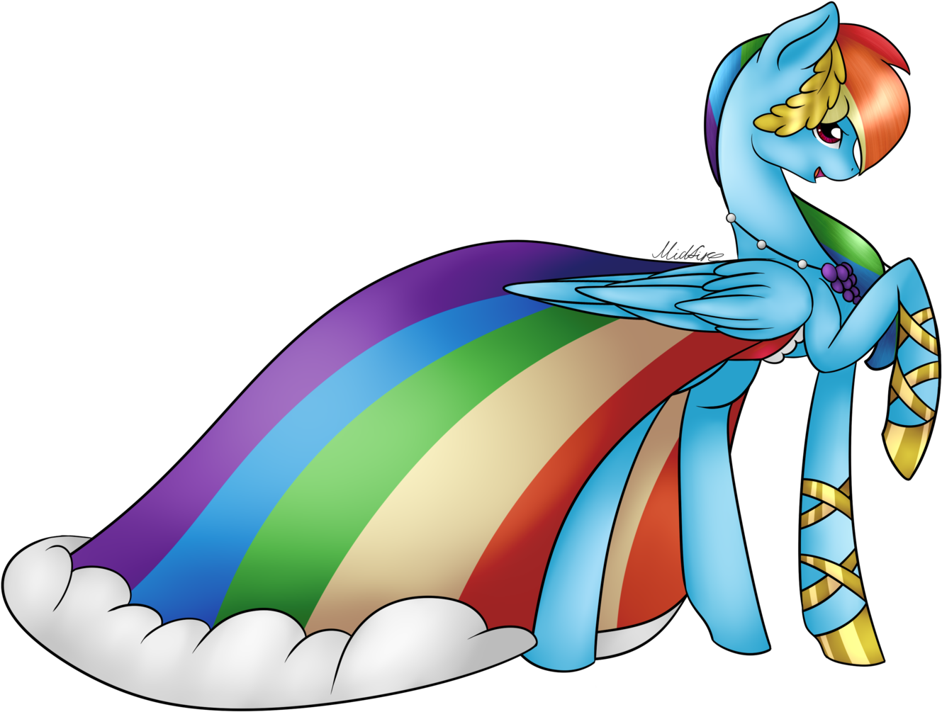 Rainbow Dash Gala Dress By Midfire Rainbow Dash Gala - Rainbow Dash Gala Dress (1600x1108)