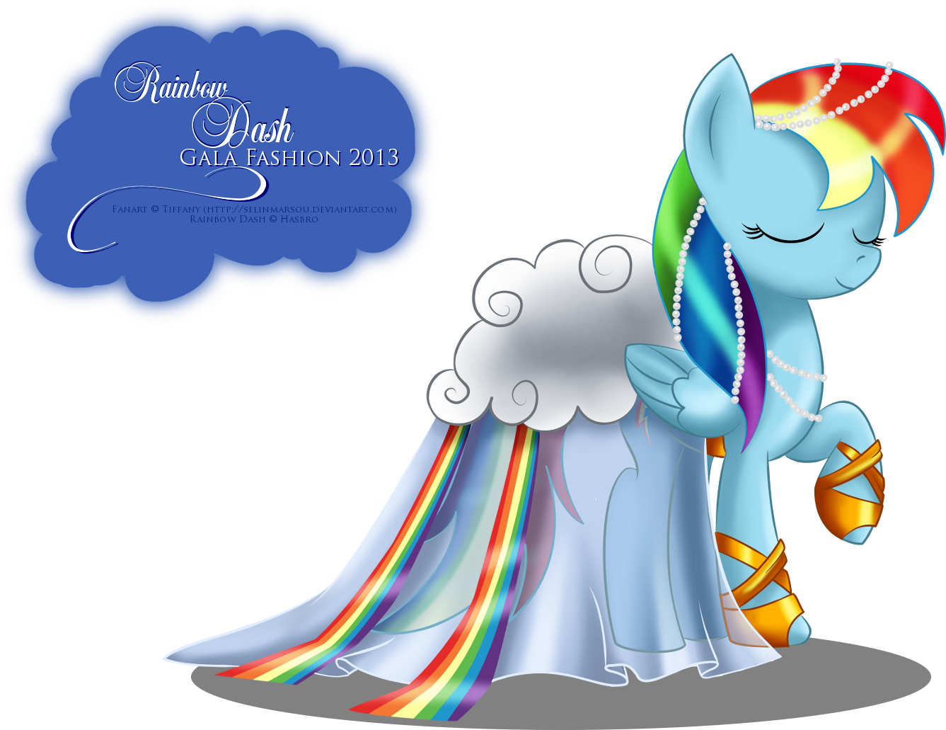 Rainbow Dash Gala Fashion Dress By Artist-selinmarsou - Mlp Rainbow Dash Dress (1389x1044)