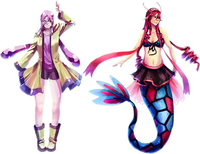 Monster Musume Anime Fan Art Mermaid Harpy - Mero Monster Musume Stats (900x629)