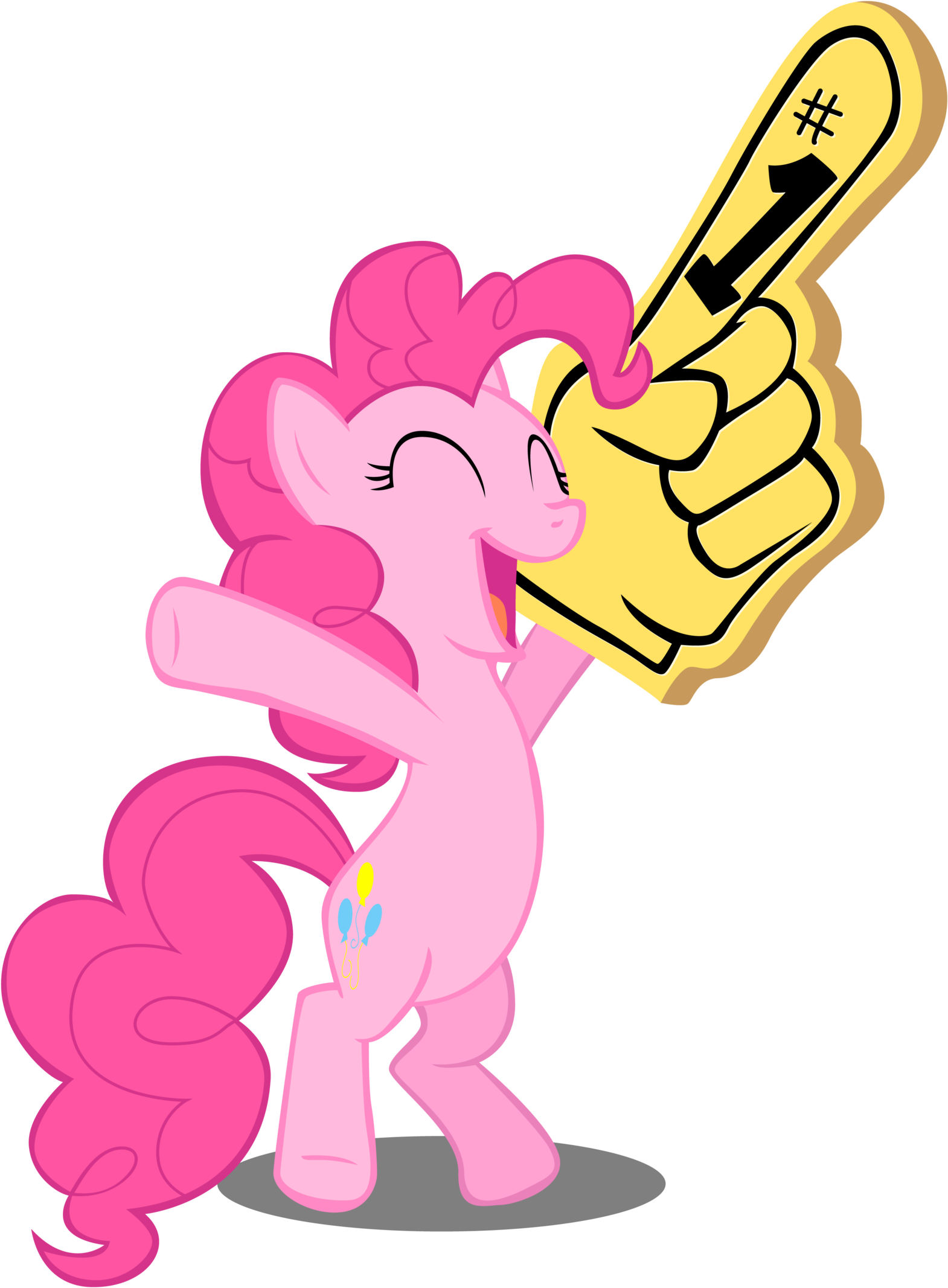 Explains Why Pinkie Pie Has The Foam Finger - Mlp Pinkie Pie Cheering (1600x2156)