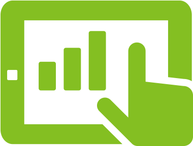 Hand Swiping Tablet Displaying Bar Graph - Statistical Graphics (800x328)