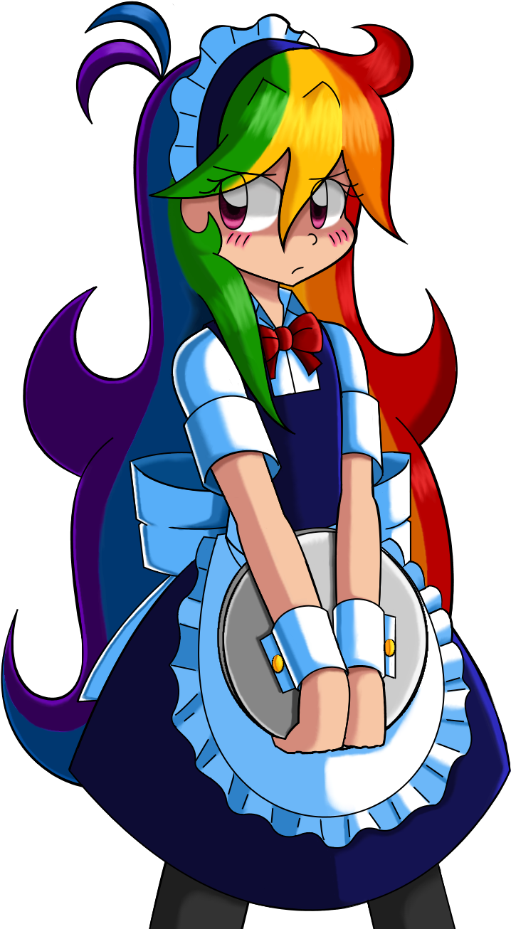 Puff Girl - Rainbow Dash Human Maid (729x1326)