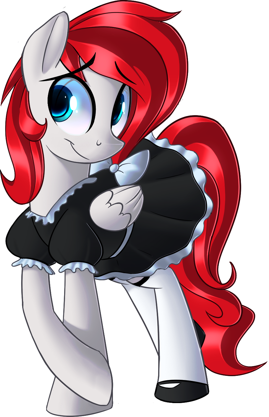 Commishair Raid Made A Maid By January3rd On Deviantart - Femboy Mlp Oc (910x1409)