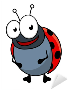 Cute Little Red Ladybug Cartoon Character Sticker • - Cartoon Beetle Png (400x400)