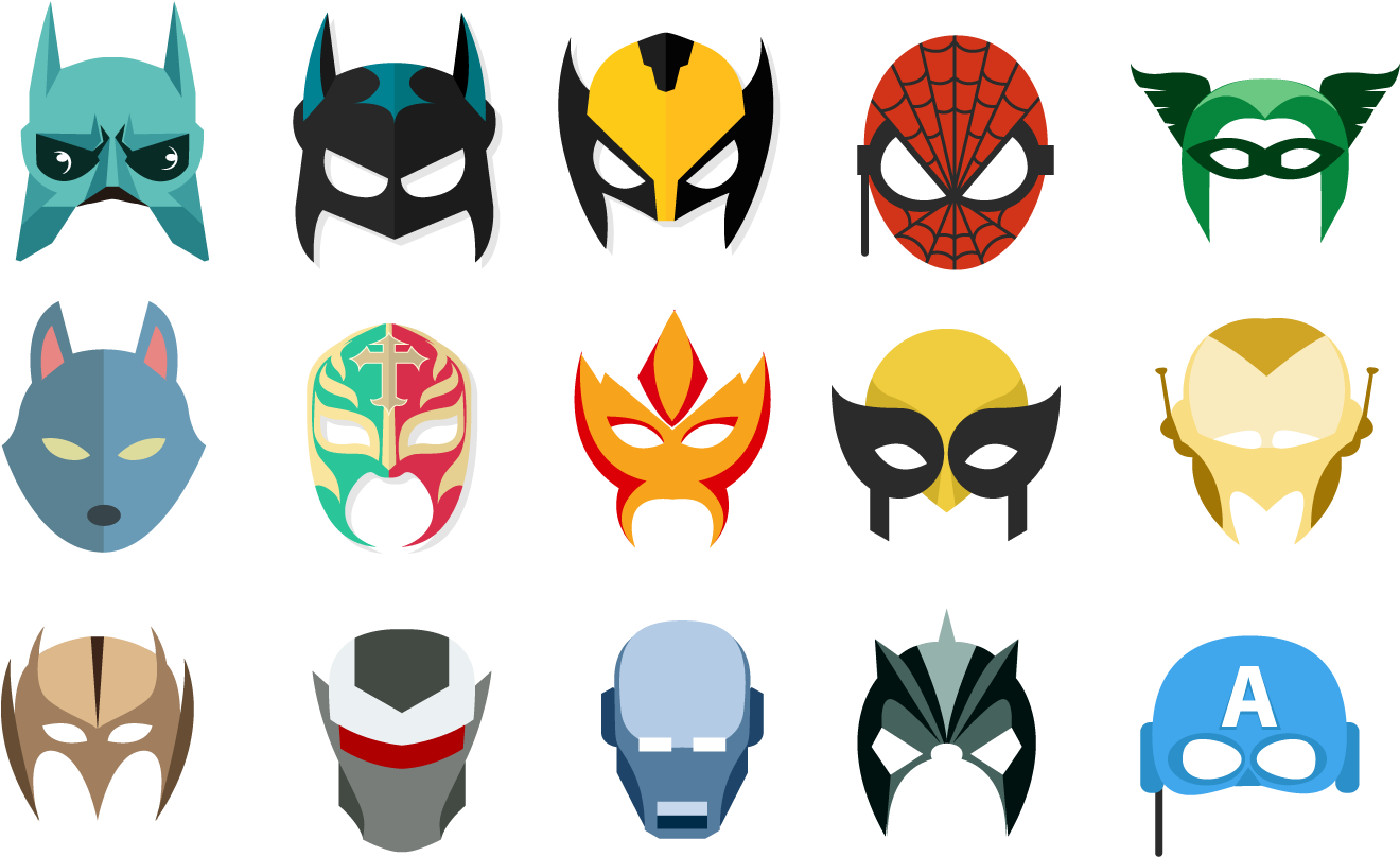 Batman Spider-man Iron Man Mask - Iron Man Mask Vector (1475x910)