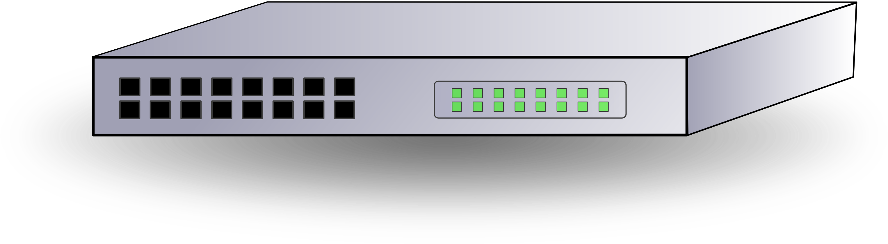 Network Switch Clipart Clipground - Switch 4 Ports Icon (3333x1250)