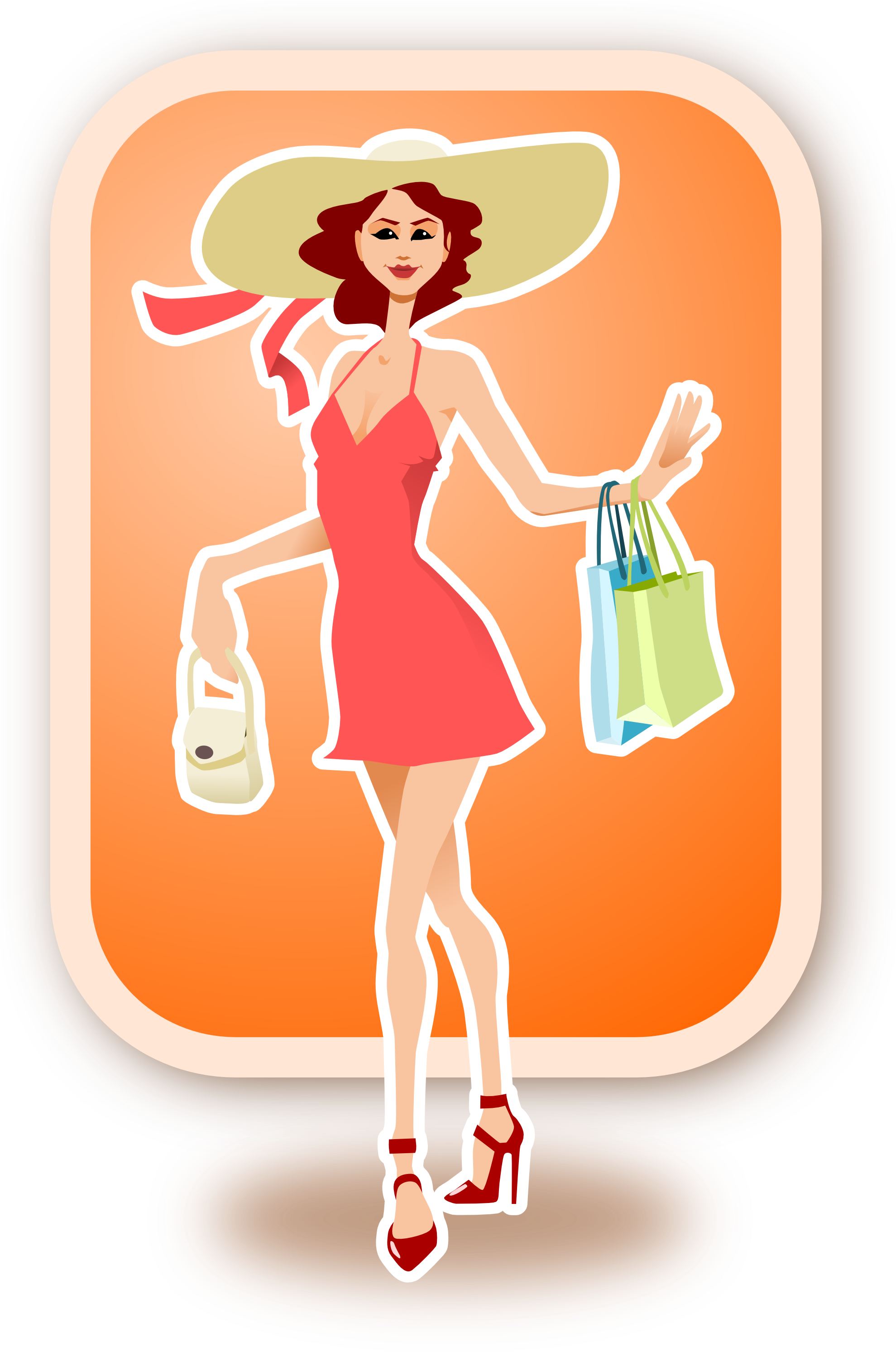 Woman Ladies Clothing Clip Art Free Vector In Open - ผู้หญิง ช้ อป ปิ้ง การ์ตูน (1979x2985)